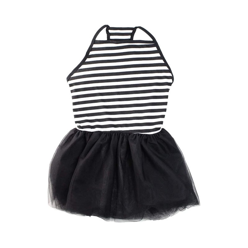 Midlee Elegant Black & White Stripe Tutu Large Dog Dress (XXX-Large) - Image 1